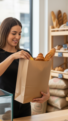 BOLSA ALFA #7 SIN ASA KRAFT COMPOSTABLE