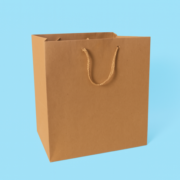 BOLSA ALFA #9 CON ASA MACRAME KRAFT 140 GRS 25X24X31 CM 