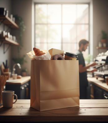 BOLSA CI #8-2 SIN ASA KRAFT COMPOSTABLE