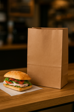 BOLSA ALFA #7 SIN ASA KRAFT COMPOSTABLE