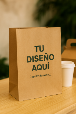 BOLSA CI #8-3 SIN ASA KRAFT COMPOSTABLE